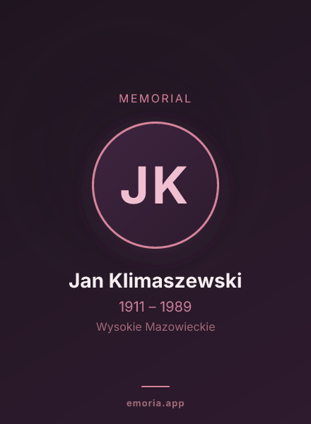 Memorial portrait of Jan Klimaszewski