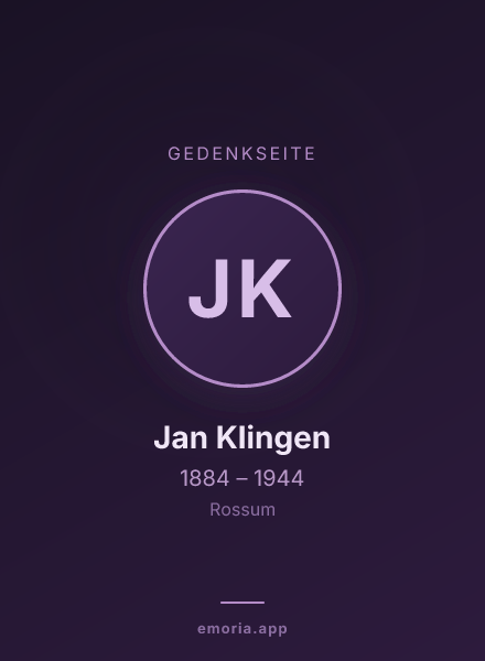 Gedenkportrait von Jan Klingen