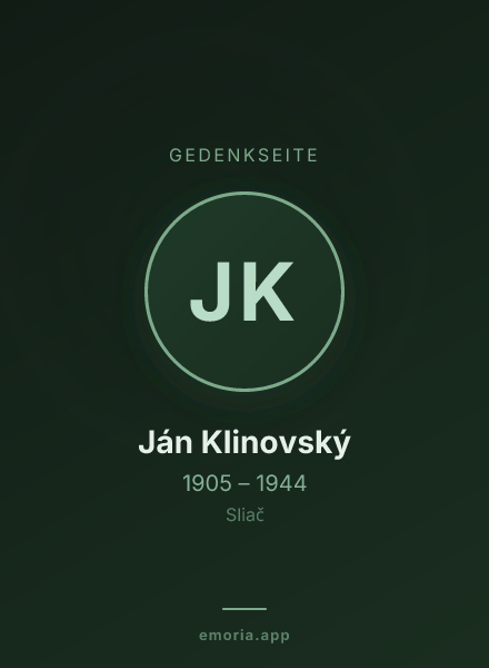 Gedenkportrait von Ján Klinovský