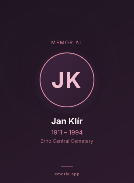 Memorial portrait of Jan Klír