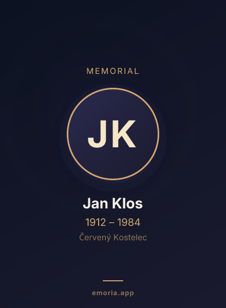Memorial portrait of Jan Klos