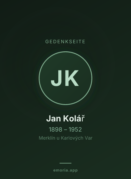 Gedenkportrait von Jan Kolář