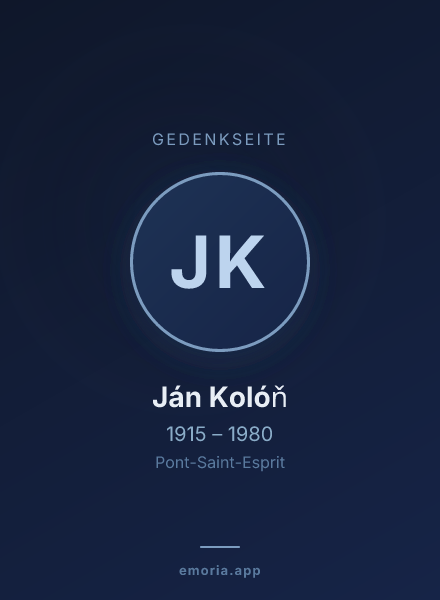 Gedenkportrait von Ján Kolóň