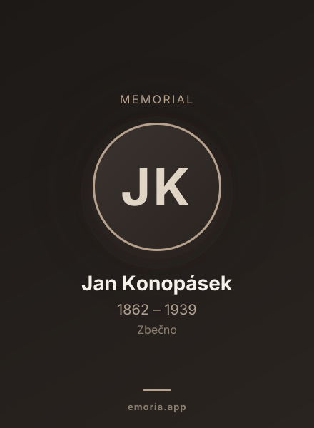 Memorial portrait of Jan Konopásek