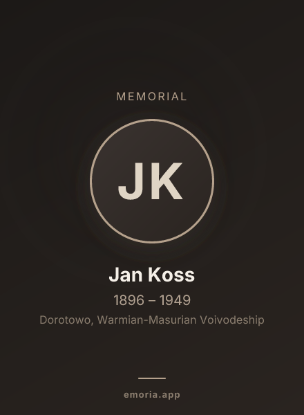 Memorial portrait of Jan Koss