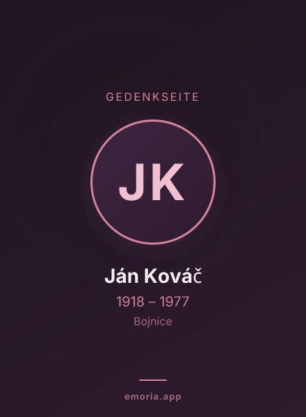 Gedenkportrait von Ján Kováč