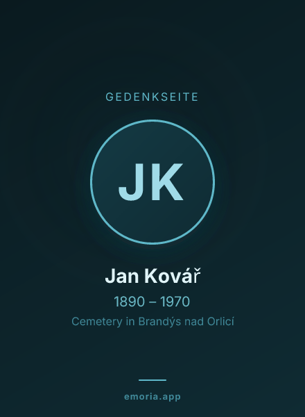 Gedenkportrait von Jan Kovář