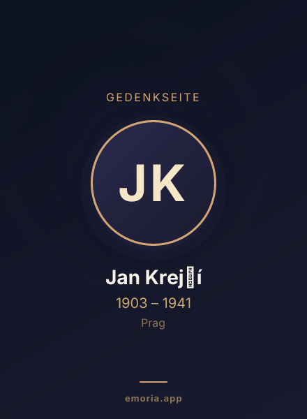 Gedenkportrait von Jan Krejčí