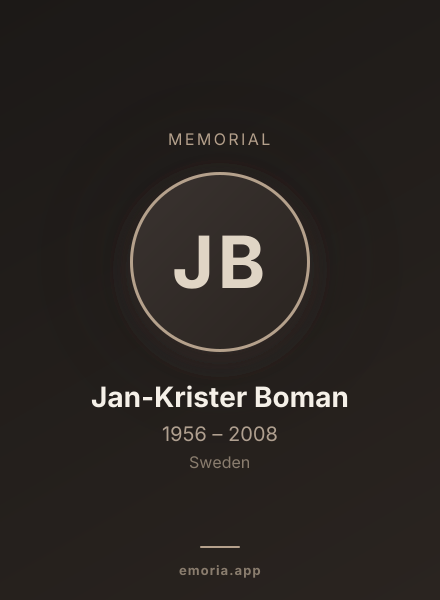 Memorial portrait of Jan-Krister Boman