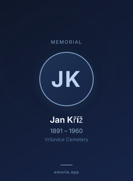 Memorial portrait of Jan Kříž