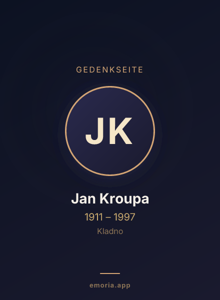 Gedenkportrait von Jan Kroupa