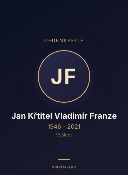 Gedenkportrait von Jan Křtitel Vladimír Franze