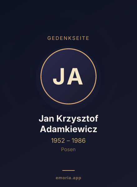 Gedenkportrait von Jan Krzysztof Adamkiewicz