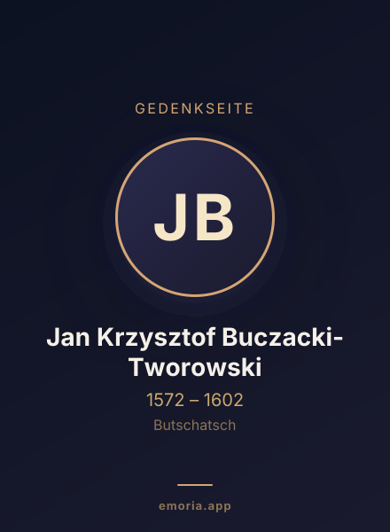 Gedenkportrait von Jan Krzysztof Buczacki-Tworowski