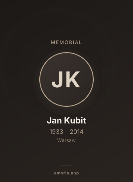 Memorial portrait of Jan Kubit