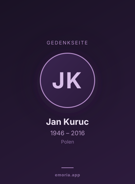 Gedenkportrait von Jan Kuruc