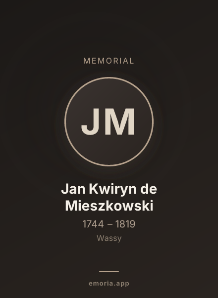 Memorial portrait of Jan Kwiryn de Mieszkowski