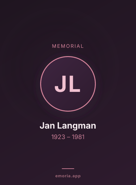 Memorial portrait of Jan Langman