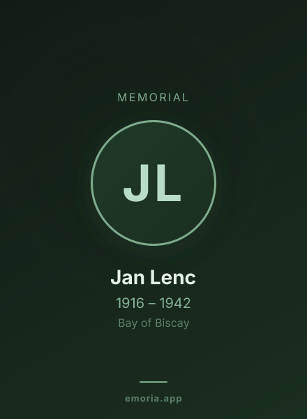 Memorial portrait of Jan Lenc