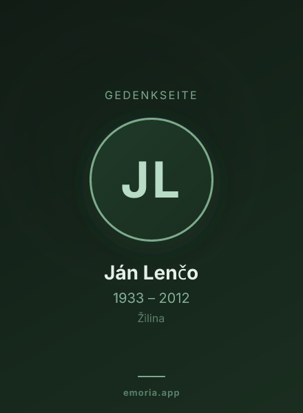 Gedenkportrait von Ján Lenčo