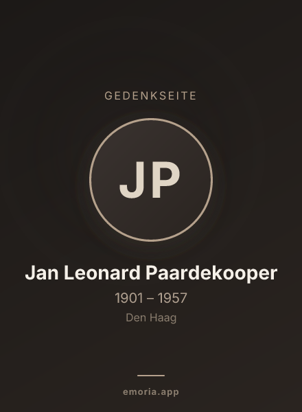 Gedenkportrait von Jan Leonard Paardekooper