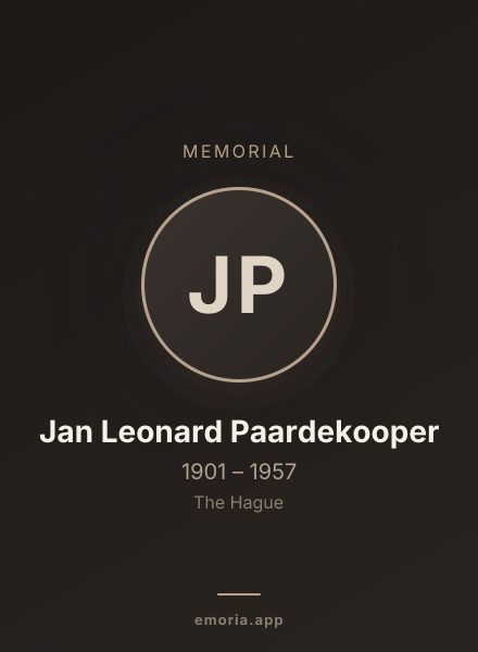 Memorial portrait of Jan Leonard Paardekooper