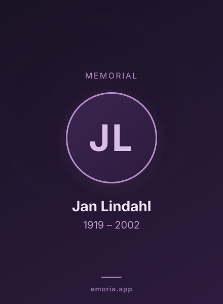 Memorial portrait of Jan Lindahl