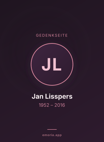 Gedenkportrait von Jan Lisspers