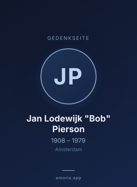 Gedenkportrait von Jan Lodewijk "Bob" Pierson