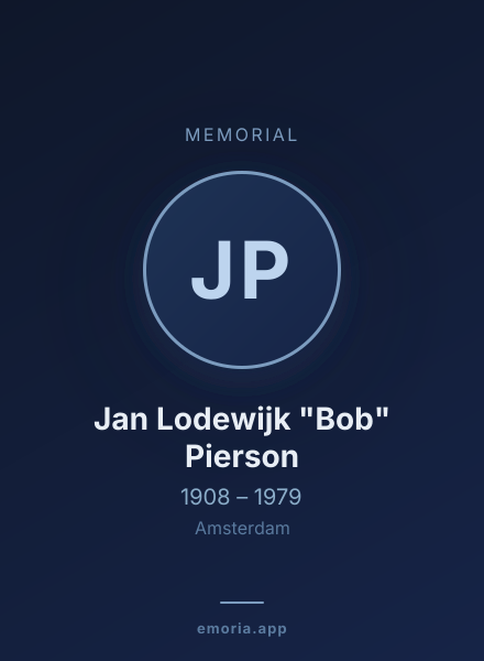 Memorial portrait of Jan Lodewijk "Bob" Pierson