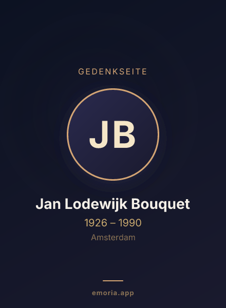 Gedenkportrait von Jan Lodewijk Bouquet