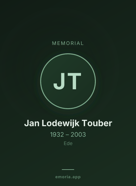 Memorial portrait of Jan Lodewijk Touber