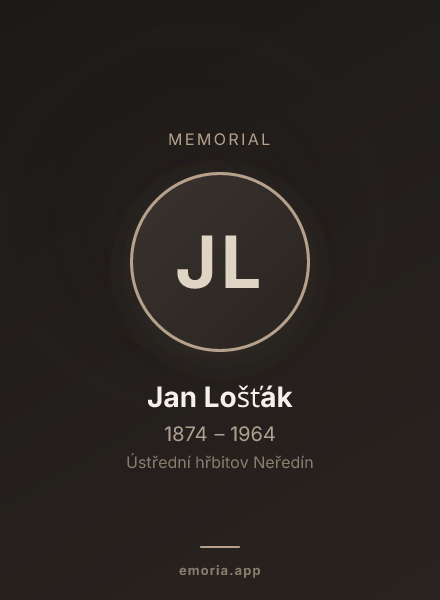 Memorial portrait of Jan Lošťák