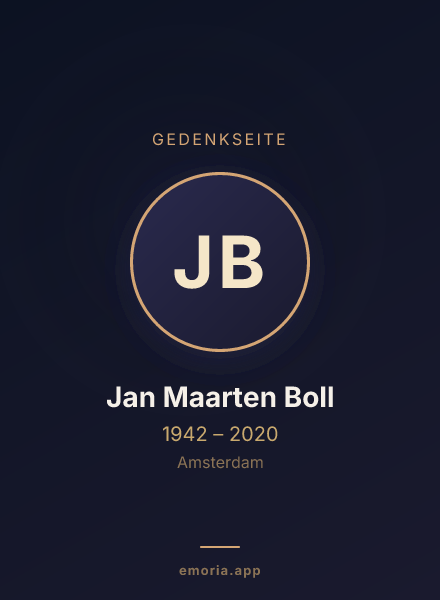 Gedenkportrait von Jan Maarten Boll
