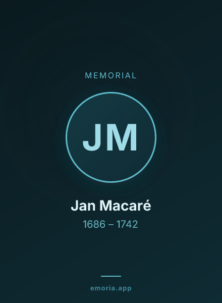 Memorial portrait of Jan Macaré