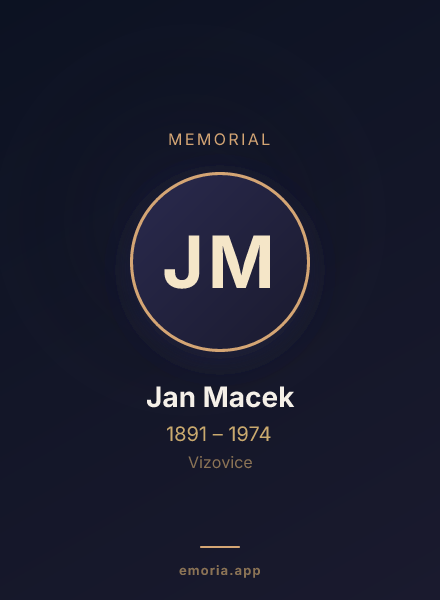Memorial portrait of Jan Macek