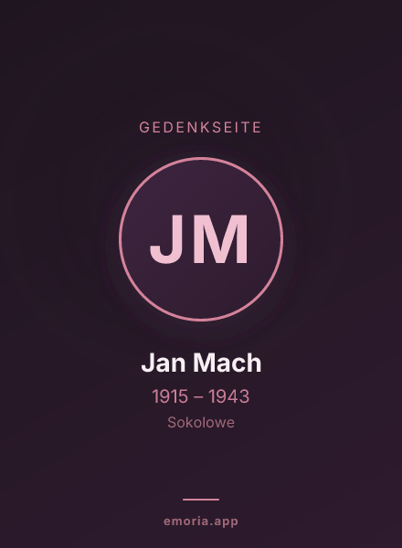 Gedenkportrait von Jan Mach