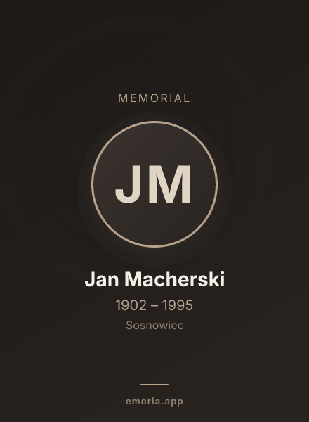 Memorial portrait of Jan Macherski