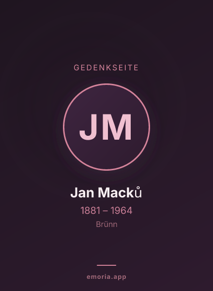 Gedenkportrait von Jan Macků