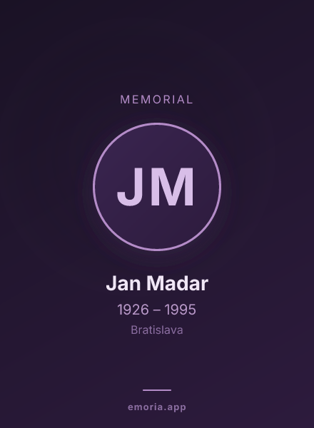 Memorial portrait of Jan Madar