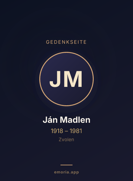 Gedenkportrait von Ján Madlen