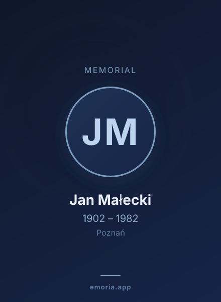 Memorial portrait of Jan Małecki