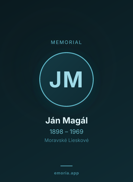 Memorial portrait of Ján Magál