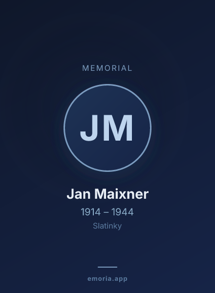 Memorial portrait of Jan Maixner