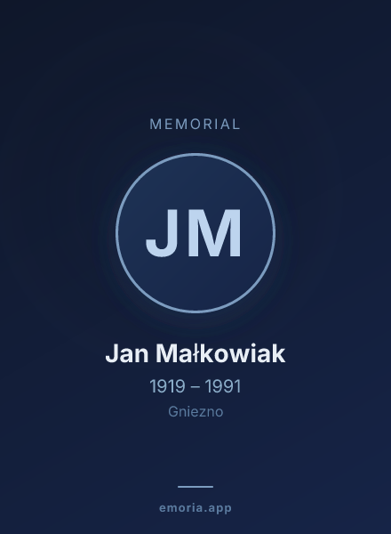 Memorial portrait of Jan Małkowiak