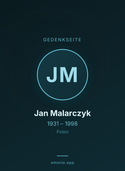 Gedenkportrait von Jan Malarczyk
