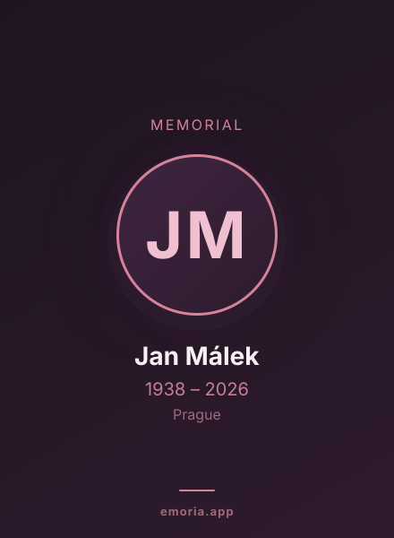 Memorial portrait of Jan Málek