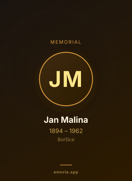 Memorial portrait of Jan Malina