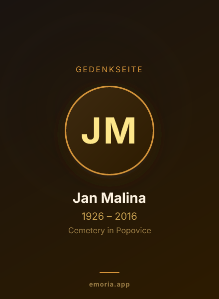 Gedenkportrait von Jan Malina