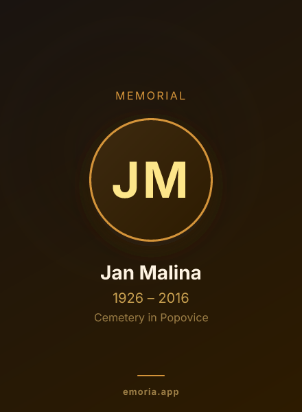 Memorial portrait of Jan Malina